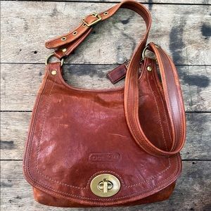 Vintage Coach Legacy 65th Anniversary Cognac Vachetta Leather Crossbody Bag